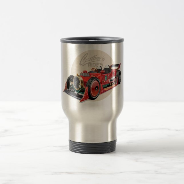 Custom retro race car concept travel mug (Center)