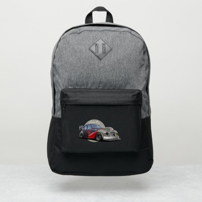 Custom retro race car port authority® backpack (Front)