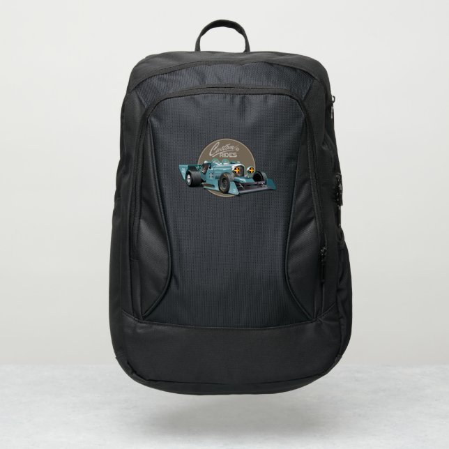 Custom retro race car port authority® backpack (Front)