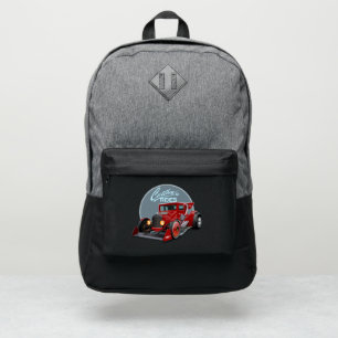 Custom retro race car port authority® backpack