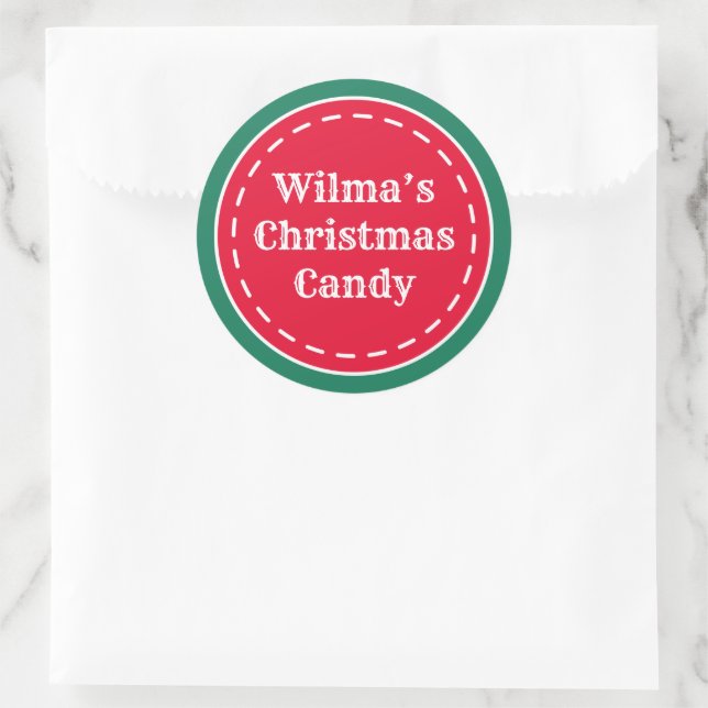 Custom Retro Red Green Christmas Stickers (Bag)