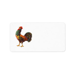 Custom Retro Rooster Address Label
