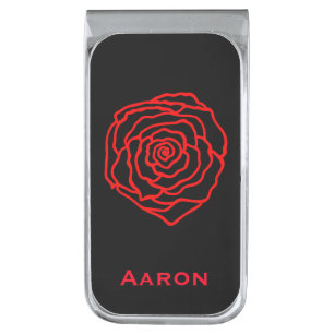 Custom Retro Rose Money Clip Gift