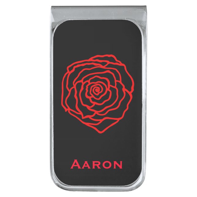 Custom Retro Rose Money Clip Gift (Front Vertical)