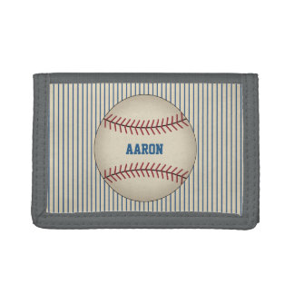 Custom Retro Sports Baseball Gift Tri-fold Wallet