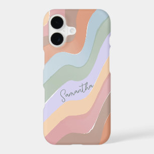 Custom Retro Stripes Cute Rainbow Wave Colorful iPhone 17 Case