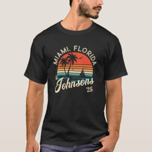 Custom Retro Sunset Family Beach Vacation Matching T-Shirt