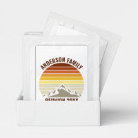 Custom Retro Sunset Mountain Family Reunion Party