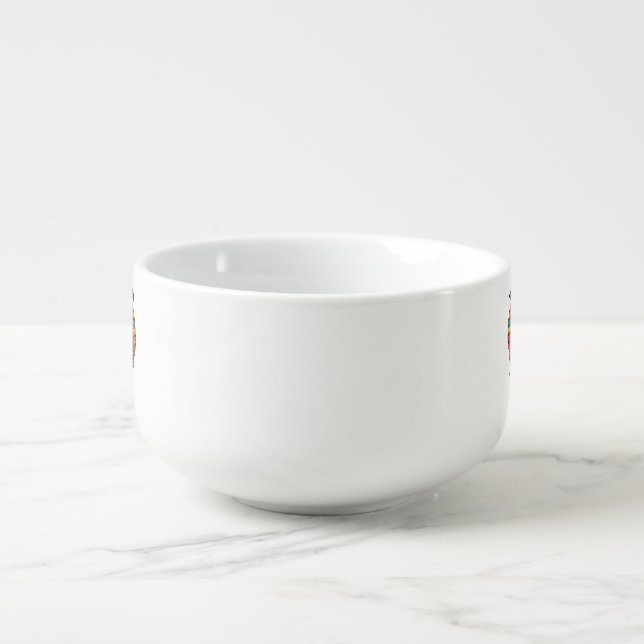 Custom Retro Thanksgiving Turkey Gamer Soup Mug (Front)