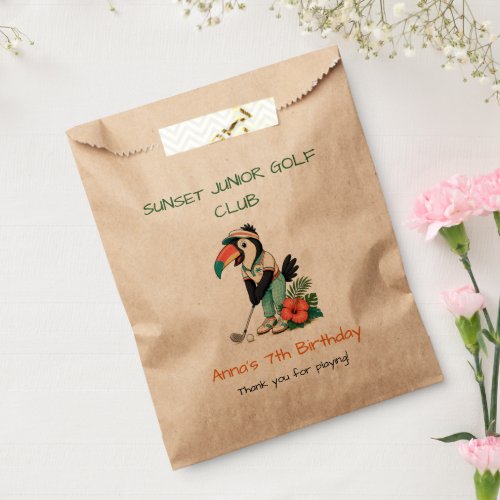 Custom Retro Toucan Junior Golf Club Kids Favor Bag