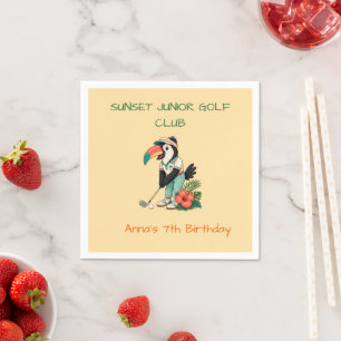 Custom Retro Toucan Junior Golf Club Kids Napkins