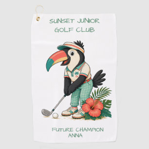 Custom Retro Toucan Junior Golf Club Kids Towel