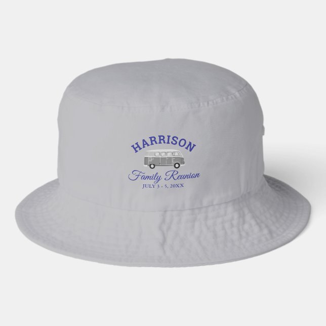 Custom Retro Van Family Reunion Grey Classic Bucket Hat (Front)