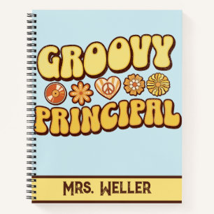 Custom Retro Vintage Groovy Principal Flower power Notebook
