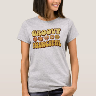 Custom Retro Vintage "Groovy Principal" Flower T-Shirt