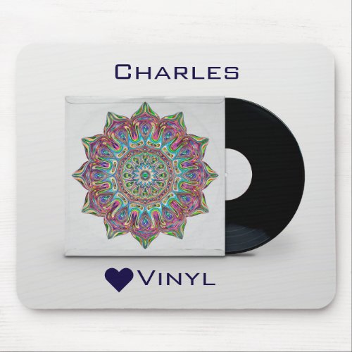 Custom Retro Vinyl Record Psychedelic Hippy Sleeve Mouse Pad