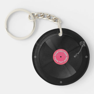 Custom Retro Vinyl Record Turntable Acrylic Keychain