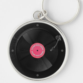 Custom Retro Vinyl Record Turntable Music Keychain