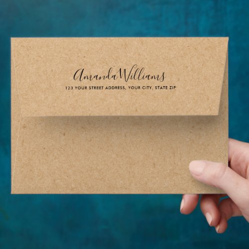 Custom return address faux Kraft paper look Envelope