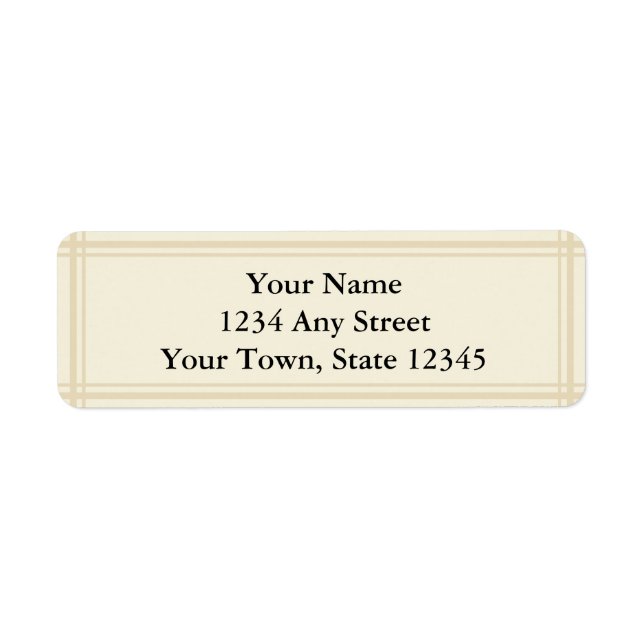 Custom Return Address Label - Cream, Ecru or Beige (Front)