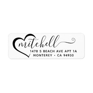 Custom Return Address Label with Heart