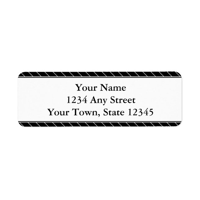 Custom Return Address Labels - Black & White (Front)