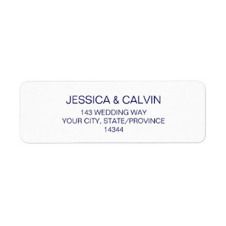 Custom Return Address Labels Navy Blue Text