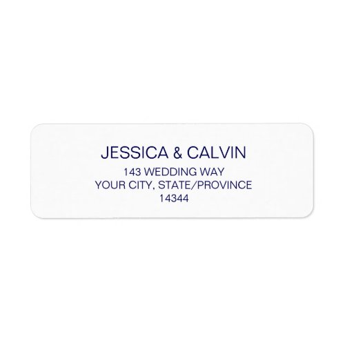 Custom Return Address Labels Navy Blue Text