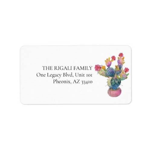 Custom Return Address Labels Watercolor Cactus