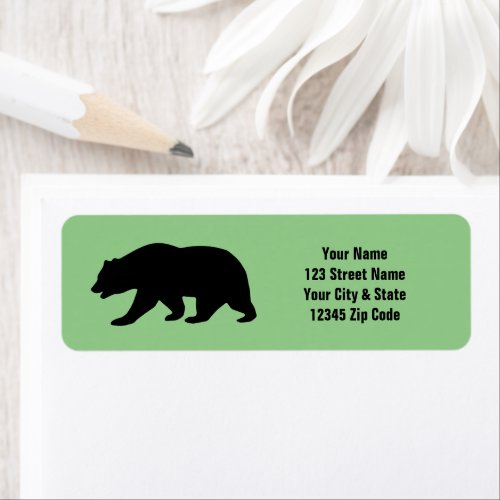 Custom return address labels with bear silhouette