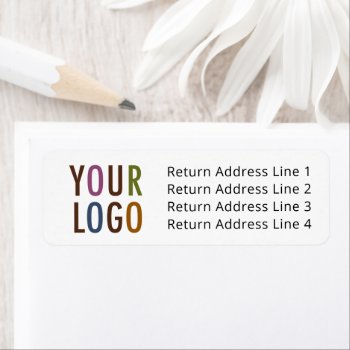 Custom Return Address Labels With Business Logo by MISOOK at Zazzle