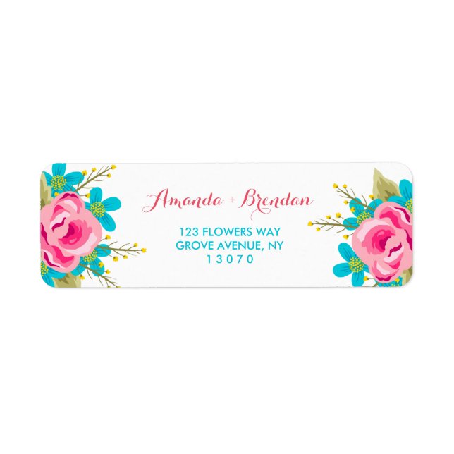Custom Return Address Labels with flowers (Front)