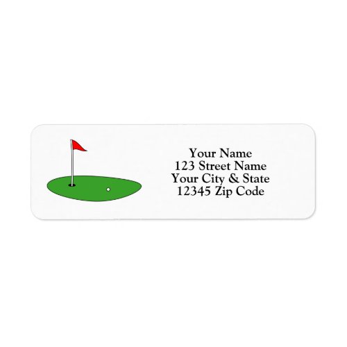 Custom return address labels with golf green logo