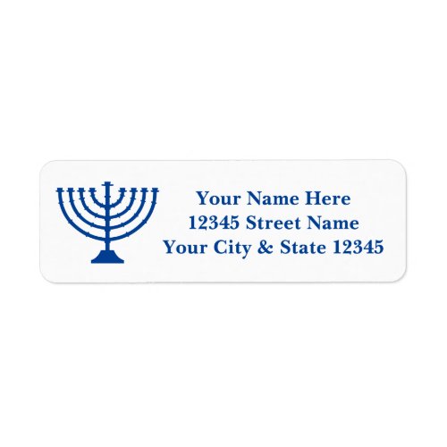 Custom return address labels with Jewish menorah