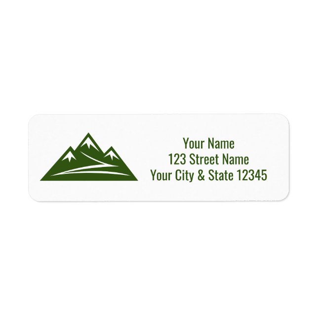 Custom return address labels with mountains logo (Front)