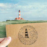Custom Return Address Lighthouse Coastal Nautical Self-inking Stamp