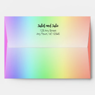 Custom Return Address Rainbow Gradient Envelope