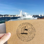 Custom Return Address Sailing Boat Yacht Family  Self-inking Stamp