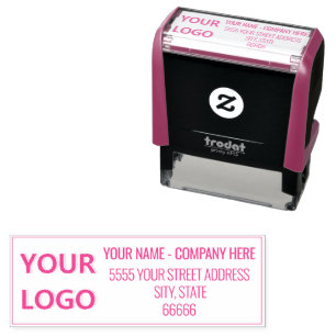 Custom Return Address Self-inking Stamp with Logo