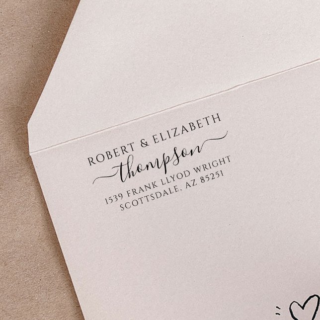 Custom Return Address Stamp Family Monogram Script (Creator Uploaded)