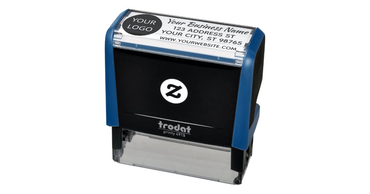 Custom return address stamp for business with logo zazzle