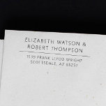 Custom Return Address Stamp for Minimalist Wedding<br><div class="desc">Custom return address stamps are perfect for minimalist weddings! They come in self-inking or wood mounted rubber versions,  and can be customized with your two last names. Whether you're planning a small wedding or an elaborate affair,  these stamps will help you keep everything organized and coordinated.</div>