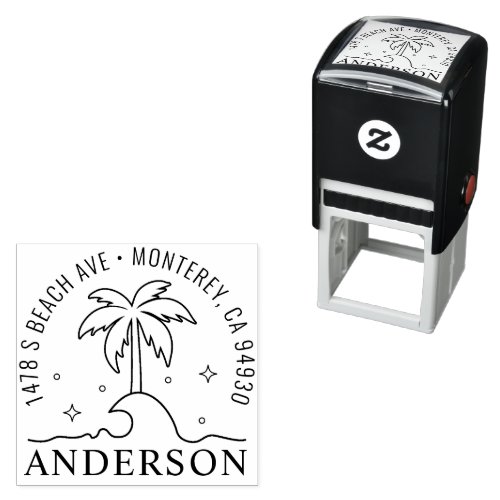 Custom Return Address Stamp with palm tree_ custom
