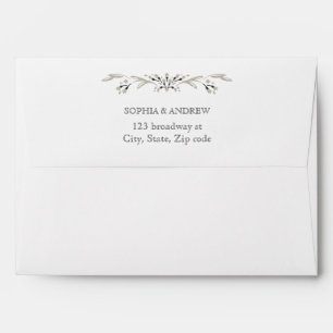 Custom return address with rustic floral liner envelope