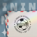 Custom Return Soccer Family Address Self-inking Stamp<br><div class="desc">Introducing the Playful Soccer ball Address Stamp: Score Big with Personalized Mail! Calling all sports-loving families! Are you looking for a fun and unique way to add a personal touch to your mail? Look no further! Presenting the Soccer Address Stamp, a slam dunk combination of creativity and practicality that will...</div>