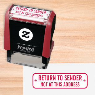 Custom Return To Sender Not At This Address Office Self-inking Stamp