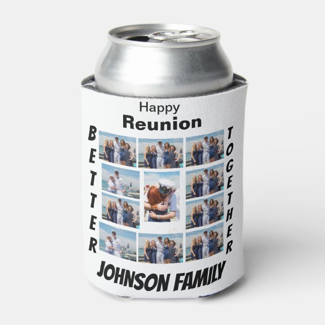 Custom Reunion 11 Photo Collage  Can Cooler (Can Front)