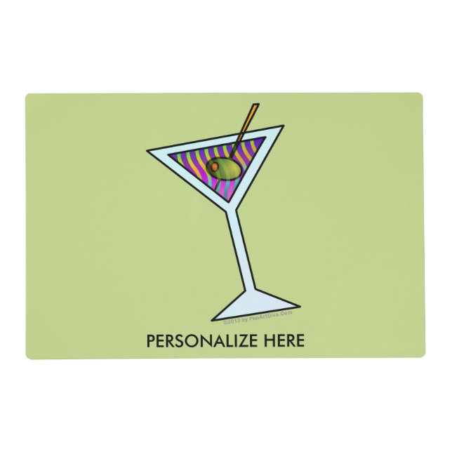 CUSTOM REVERSIBLE PLACEMATS - MARTINI DESIGN (Front)