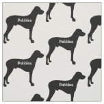 Custom Rhodesian Ridgeback Dog Silhouette Fabric