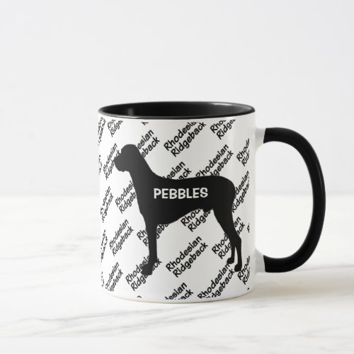 CUSTOM Rhodesian Ridgeback Dog Silhouette Mug